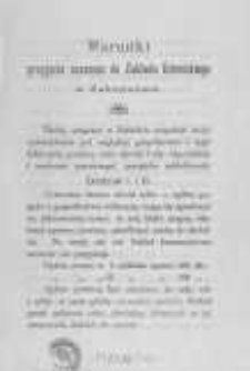 Warunki przyjęcia uczennic do Zakładu Kórnickiego w Zakopanem