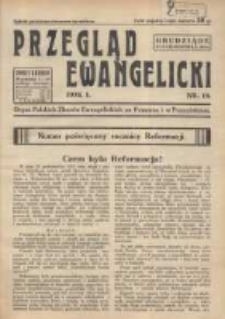 Przegląd Ewangelicki: organ Polskich Zborów Ewangelickich na Pomorzu i w Poznańskiem 1934.10.31 R.1 Nr19