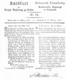 Amtsblatt der K&ouml;niglichen Regierung zu Posen 1827.03.13 Nr11