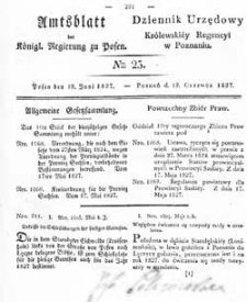 Amtsblatt der K&ouml;niglichen Regierung zu Posen 1827.06.19 Nr25