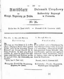 Amtsblatt der K&ouml;niglichen Regierung zu Posen 1827.06.26 Nr26