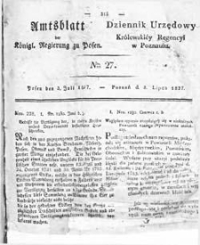 Amtsblatt der K&ouml;niglichen Regierung zu Posen 1827.07.03 Nr27
