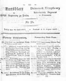 Amtsblatt der K&ouml;niglichen Regierung zu Posen 1827.07.10 Nr28
