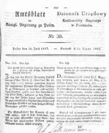Amtsblatt der K&ouml;niglichen Regierung zu Posen 1827.07.24 Nr30