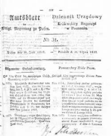 Amtsblatt der K&ouml;niglichen Regierung zu Posen 1827.07.31 Nr31