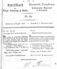 Amtsblatt der K&ouml;niglichen Regierung zu Posen 1827.09.04 Nr36