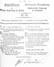 Amtsblatt der K&ouml;niglichen Regierung zu Posen 1827.11.06 Nr45