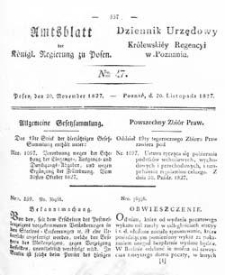 Amtsblatt der K&ouml;niglichen Regierung zu Posen 1827.11.20 Nr47