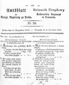 Amtsblatt der K&ouml;niglichen Regierung zu Posen 1827.12.11 Nr50