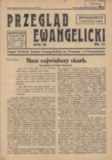 Przegląd Ewangelicki: organ Polskich Zborów Ewangelickich na Pomorzu i w Poznańskiem 1936.11.01 R.3 Nr21