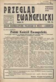 Przegląd Ewangelicki: organ ewangelizmu polskiego w kraju i zagranicą 1937.12.12 R.4 Nr36