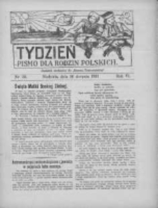 Tydzień: pismo dla rodzin polskich: dodatek niedzielny do "Gazety Szamotulskiej" 1931.08.16 R.6 Nr33