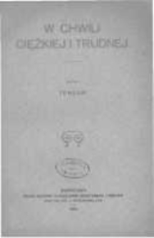 W chwili ciężkiej i trudnej napisał Tensam