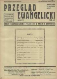 Przegląd Ewangelicki: organ ewangelizmu polskiego w kraju i zagranicą 1938.11.20 R.5 Nr47