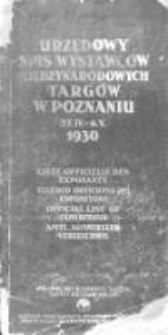 Międzynarodowe Targi w Poznaniu: 27. IV. - 4. V. 1930