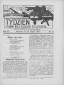 Tydzień: pismo dla rodzin polskich: dodatek niedzielny do "Gazety Szamotulskiej" 1932.08.21 R.7 Nr33