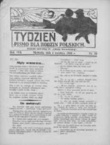 Tydzień: pismo dla rodzin polskich: dodatek niedzielny do "Gazety Szamotulskiej" 1933.04.01 R.8 Nr13