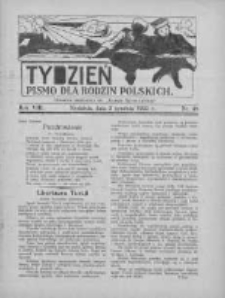 Tydzień: pismo dla rodzin polskich: dodatek niedzielny do "Gazety Szamotulskiej" 1933.12.03 R.8 Nr48