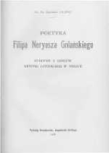 Poetyka Filipa Neryusza Golańskiego