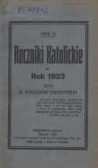 Roczniki Katolickie na Rok Pański 1923 R.2