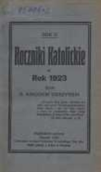 Roczniki Katolickie na Rok Pański 1923 R.2
