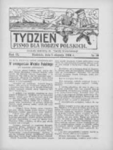 Tydzień: pismo dla rodzin polskich: dodatek niedzielny do "Gazety Szamotulskiej" 1934.08.05 R.9 Nr30