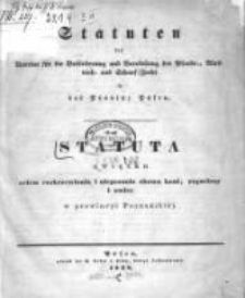 Statuta związku celem rozkrzewiania i ulepszania chowu koni, rogacizny i owiec w prowincyi Poznańskiej