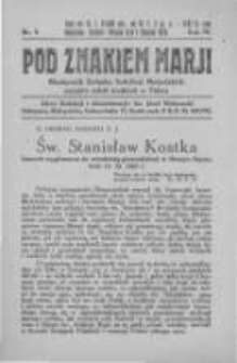 Pod Znakiem Marji: miesięcznik Związku Sodalicyj Marjańskich uczniów szkół średnich w Polsce. 1924.01.01 R.4 nr4