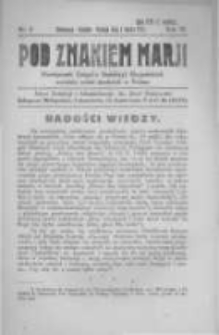 Pod Znakiem Marji: miesięcznik Związku Sodalicyj Marjańskich uczniów szkół średnich w Polsce. 1924.03.01 R.4 nr6