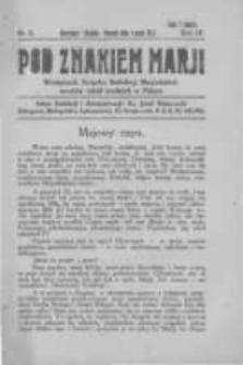 Pod Znakiem Marji: miesięcznik Związku Sodalicyj Marjańskich uczniów szkół średnich w Polsce. 1924.05.01 R.4 nr8