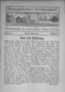 Evangelisches Kirchenblatt: Monatsschrift f&uuml;r evangelisches Leben in Polen. 1924 Jahrgang 2 nr6