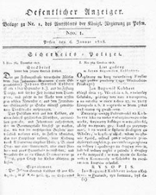Amtsblatt der Königlichen Regierung zu Posen: Jahrgang 1818.01.13 Nr2
