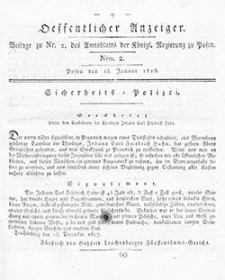 Amtsblatt der Königlichen Regierung zu Posen: Jahrgang 1818.01.20 Nr3