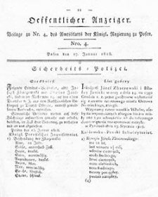 Amtsblatt der K&ouml;niglichen Regierung zu Posen: Jahrgang 1818.02.03 Nr5