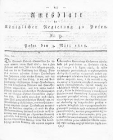 Deffentlicher Anzeiger: Beilage zu Nr 9 des Amtsblatts der Königlichen Regierung zu Posen 1818.03.03