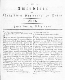 Amtsblatt der K&ouml;niglichen Regierung zu Posen: Jahrgang 1818.03.31 Nr13