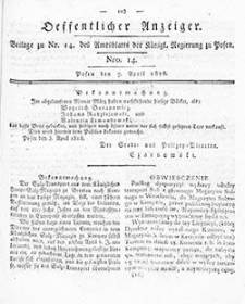 Amtsblatt der K&ouml;niglichen Regierung zu Posen: Jahrgang 1818.04.14 Nr15