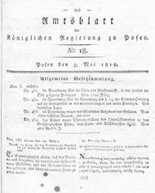 Deffentlicher Anzeiger: Beilage zu Nr 18 des Amtsblatts der Königlichen Regierung zu Posen 1818.05.05