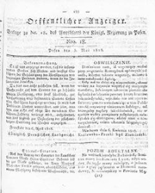 Amtsblatt der Königlichen Regierung zu Posen: Jahrgang 1818.05.12 Nr19