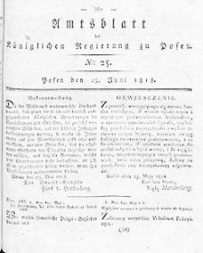 Deffentlicher Anzeiger: Beilage zu Nr 25 des Amtsblatts der Königlichen Regierung zu Posen 1818.06.23