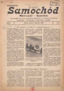 Samochód, Motocykl, Samolot: dwutygodnik ilustrowany poświęcony zagadnieniom nowoczesnej komunikacji 1934.09.15 R.1 Nr1