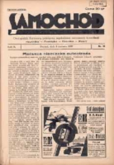 Samochód, Motocykl, Samolot: dwutygodnik ilustrowany poświęcony zagadnieniom nowoczesnej komunikacji 1935.06.01 R.2 Nr11