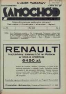 Samochód, Motocykl, Samolot: miesięcznik poświęcony zagadnieniom motoryzacji 1937 maj R.4 Nr5