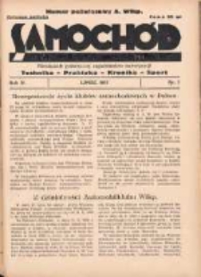 Samochód, Motocykl, Samolot: miesięcznik poświęcony zagadnieniom motoryzacji 1937 lipiec R.4 Nr7