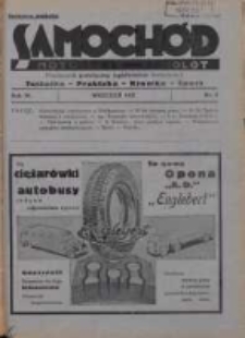 Samochód, Motocykl, Samolot: miesięcznik poświęcony zagadnieniom motoryzacji 1937 wrzesień R.4 Nr9