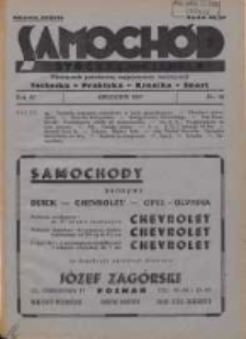 Samochód, Motocykl, Samolot: miesięcznik poświęcony zagadnieniom motoryzacji 1937 grudzień R.4 Nr12