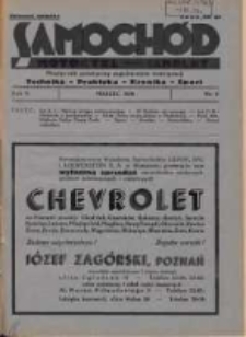 Samochód, Motocykl, Samolot: miesięcznik poświęcony zagadnieniom motoryzacji 1938 marzec R.5 Nr3