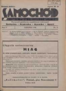 Samochód, Motocykl, Samolot: miesięcznik poświęcony zagadnieniom motoryzacji 1938 listopad R.5 Nr11