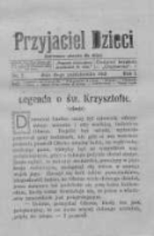 Przyjaciel Dzieci: ilustrowane pisemko dla dzieci: dodatek bezpłatny dodatek do Orędownika 1912.10.15 R.1 Nr2