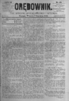 Orędownik: pismo poświęcone sprawom politycznym i spółecznym. 1881.06.07 R.11 nr68